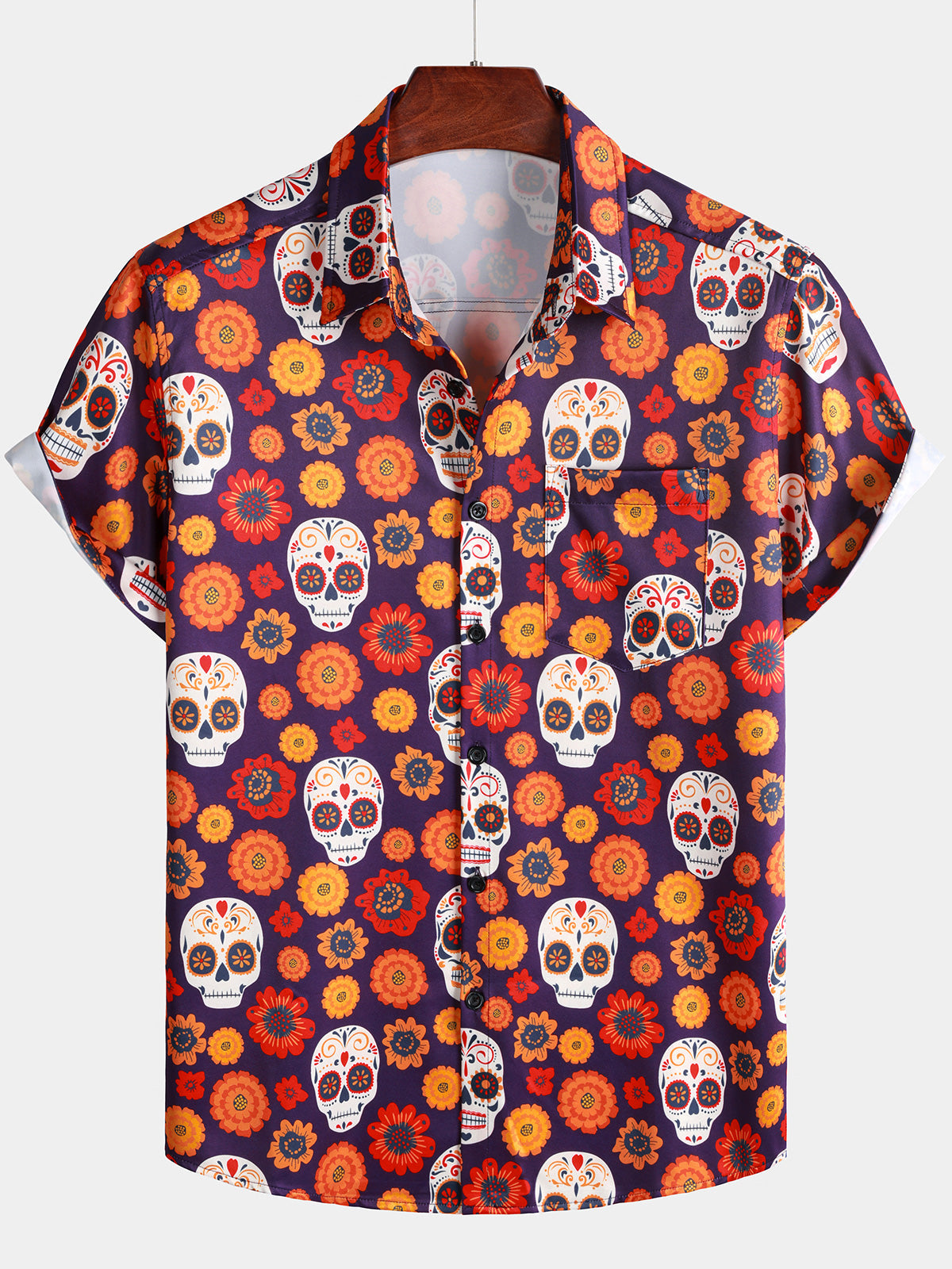 Hawaiian Skull Punk Rock Vintage 70s Shirt