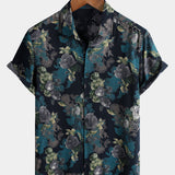Retro Short Sleeve Lightweight Breathable Island Vacation Floral Print Shirt
