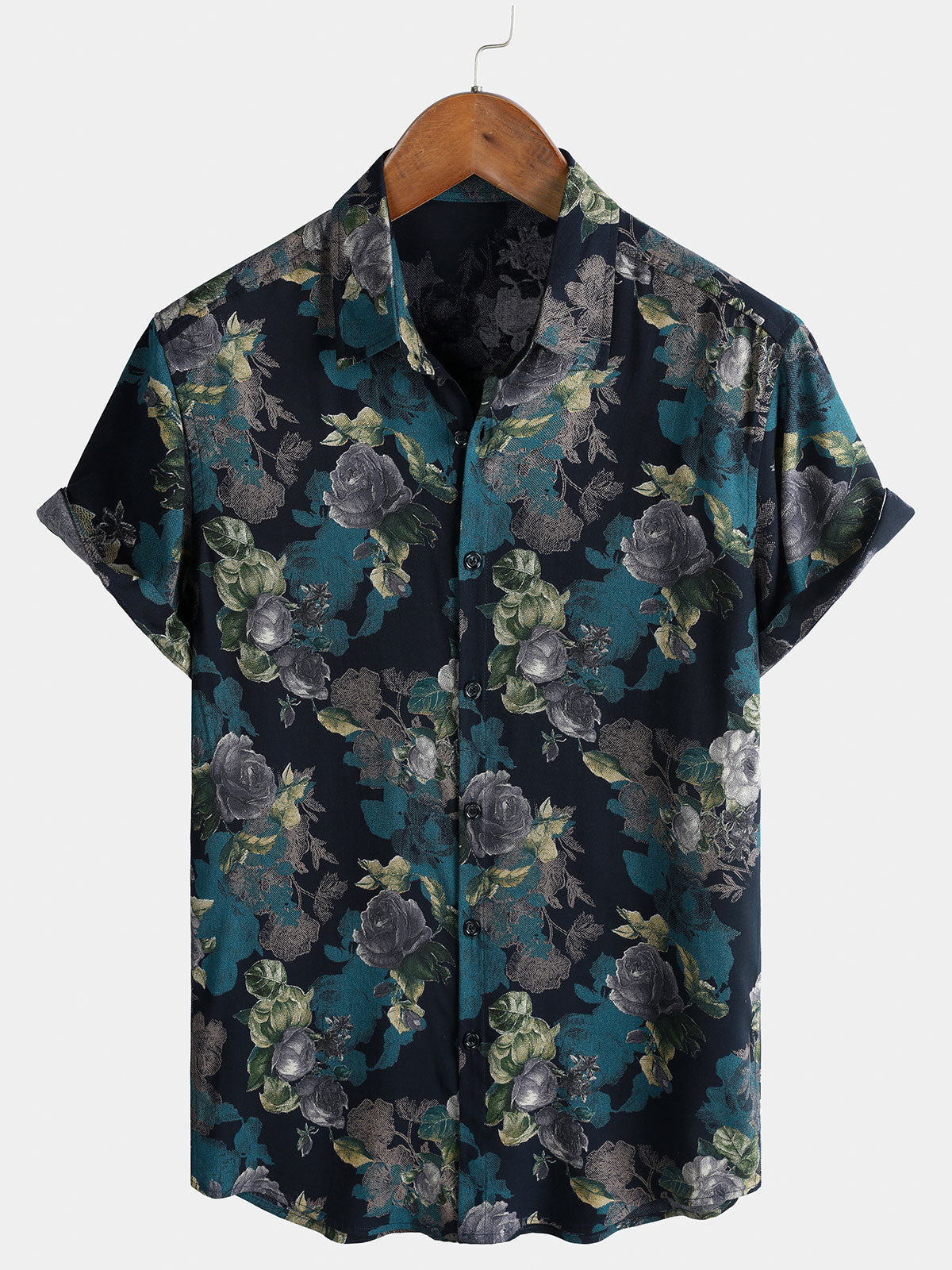 Retro Short Sleeve Lightweight Breathable Island Vacation Floral Print Shirt