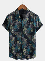 Retro Short Sleeve Lightweight Breathable Island Vacation Floral Print Shirt