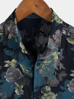 Retro Short Sleeve Lightweight Breathable Island Vacation Floral Print Shirt