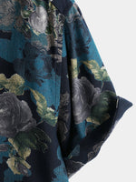 Retro Short Sleeve Lightweight Breathable Island Vacation Floral Print Shirt
