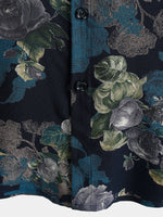 Retro Short Sleeve Lightweight Breathable Island Vacation Floral Print Shirt