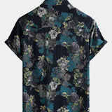 Retro Short Sleeve Lightweight Breathable Island Vacation Floral Print Shirt