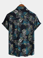 Retro Short Sleeve Lightweight Breathable Island Vacation Floral Print Shirt