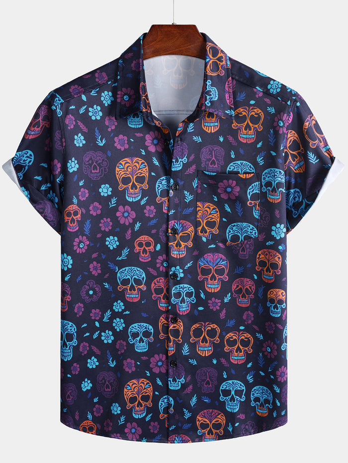 Hawaiian Skull Punk Rock Funny Shirt