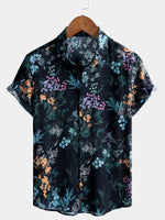 Resort Short Sleeve Botanical Print Shirt