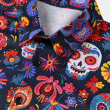 Hawaiian Skull Punk Rock Blue Retro Shirt