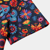 Hawaiian Skull Punk Rock Blue Retro Shirt