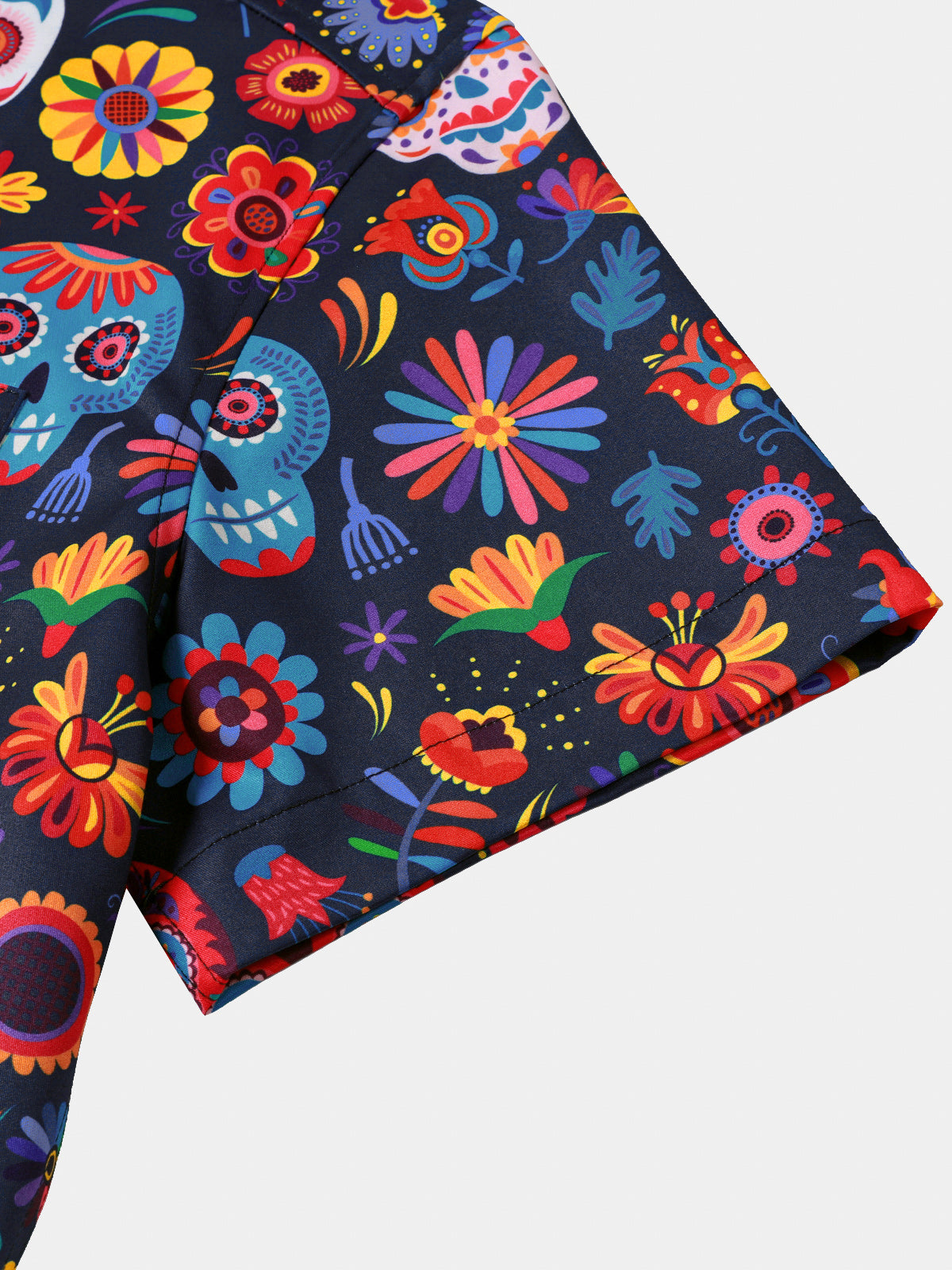 Hawaiian Skull Punk Rock Blue Retro Shirt