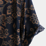 Navy Paisley Print Short Sleeve Retro Bohemian Shirt