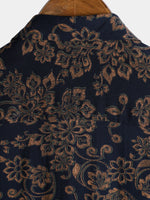 Navy Paisley Print Short Sleeve Retro Bohemian Shirt