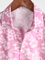 Cotton Summer Short Sleeve Shirt for Men in Pink