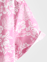 Cotton Summer Short Sleeve Shirt for Men in Pink