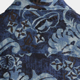 Shirt with Blue Vintage Floral Print, Short Sleeves