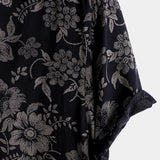 Short-Sleeve Hawaiian Navy Floral Print Shirt