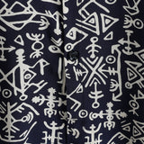 Short-Sleeve Tribal Symbol Navy Print Shirt