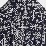 Short-Sleeve Tribal Symbol Navy Print Shirt