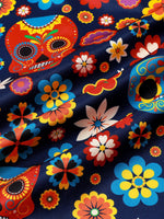 Sugar Skull Pattern Punk Rock Holiday Beach Short Sleeve Shirt