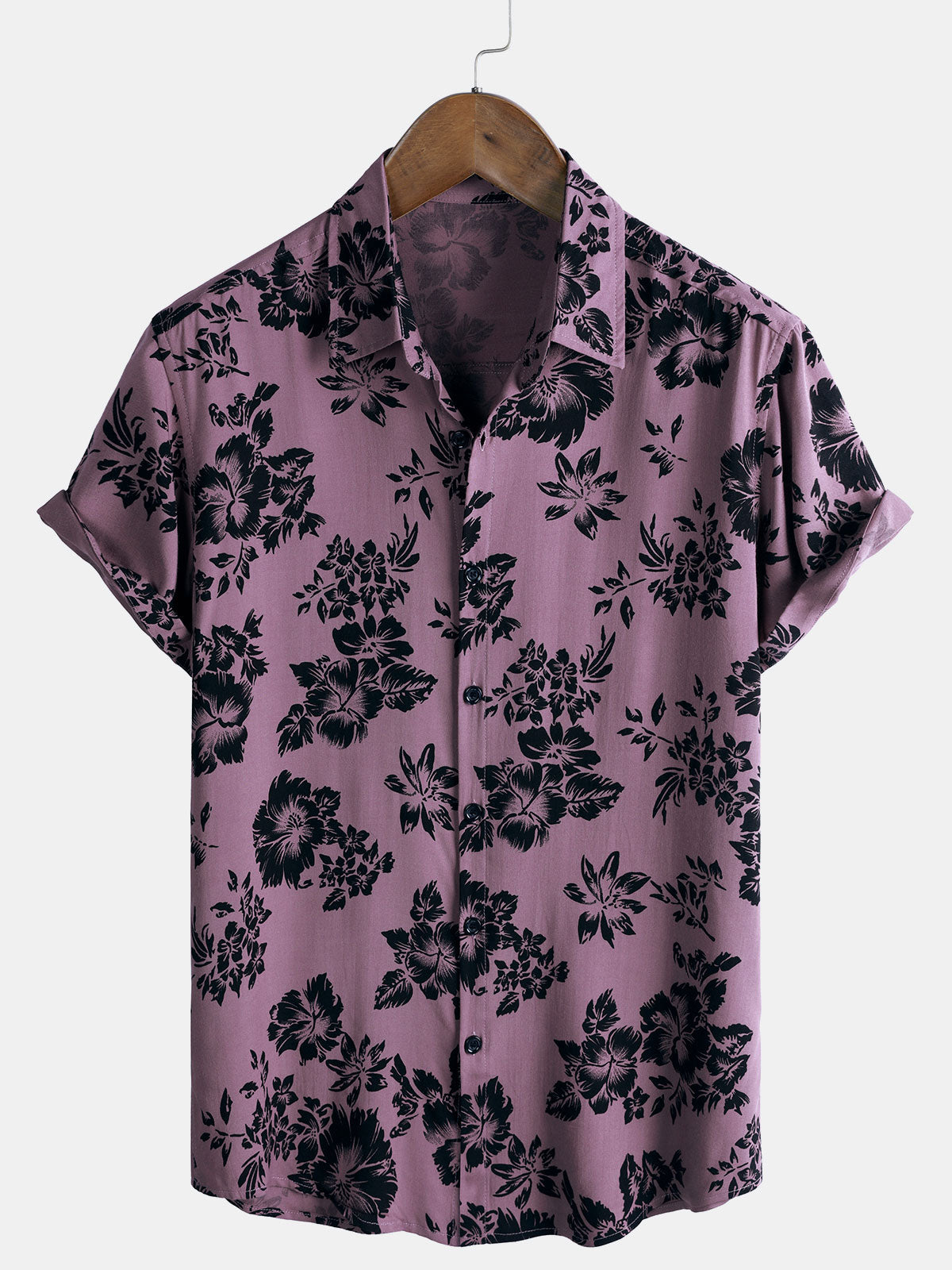 Vacation Tropical Floral Print Short Sleeve Shirt