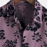 Vacation Tropical Floral Print Short Sleeve Shirt