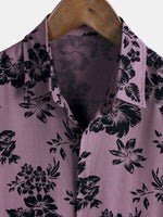 Vacation Tropical Floral Print Short Sleeve Shirt