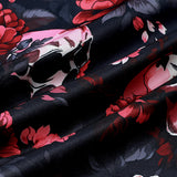 Floral and Skull Print Punk Rock Beach Style Short Sleeve Shirt