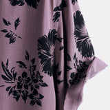 Vacation Tropical Floral Print Short Sleeve Shirt