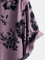 Vacation Tropical Floral Print Short Sleeve Shirt
