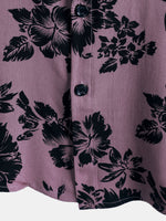 Vacation Tropical Floral Print Short Sleeve Shirt