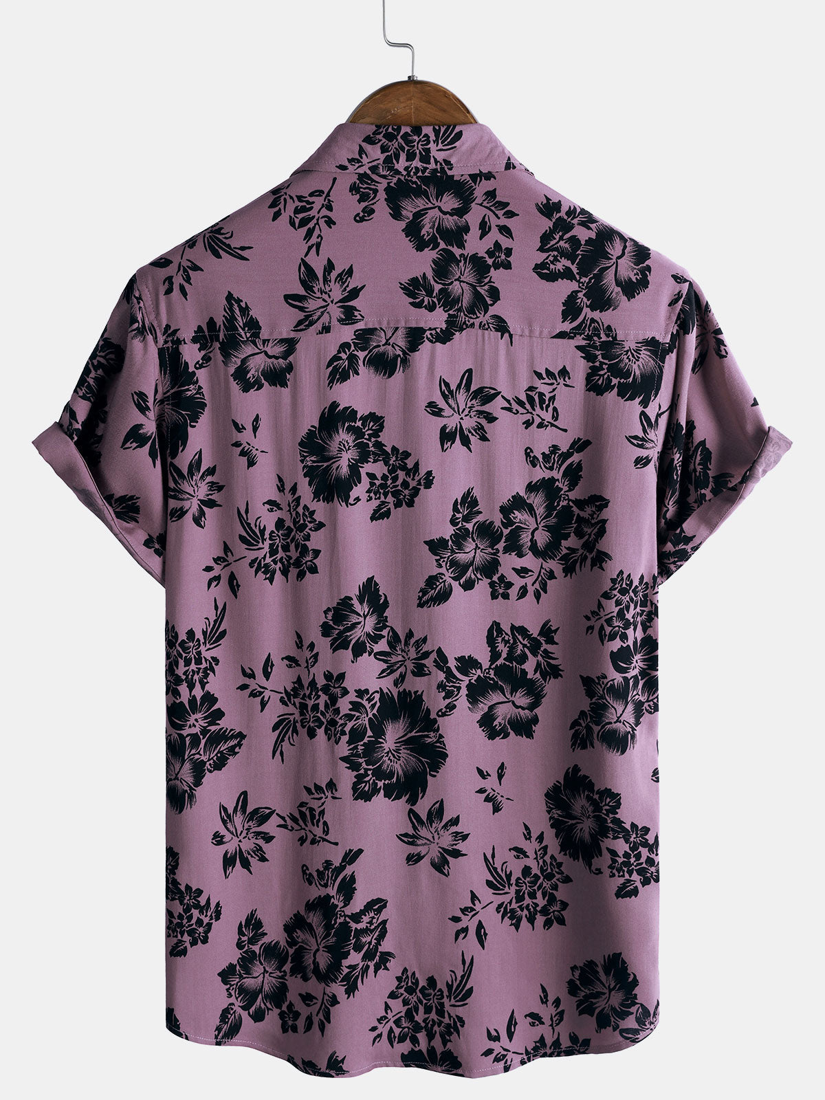 Vacation Tropical Floral Print Short Sleeve Shirt