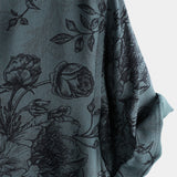 Vintage Blue Floral Vacation Style Short Sleeve Shirt