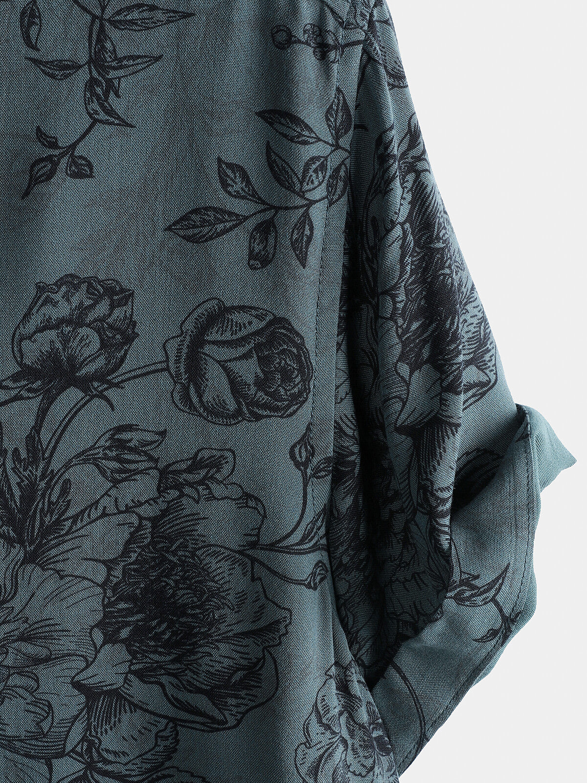 Vintage Blue Floral Vacation Style Short Sleeve Shirt
