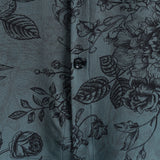 Vintage Blue Floral Vacation Style Short Sleeve Shirt