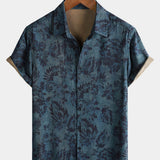 Vintage Bohemian Floral Print Short Sleeve Shirt