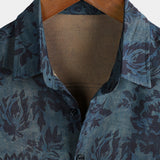 Vintage Bohemian Floral Print Short Sleeve Shirt