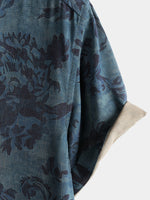 Vintage Bohemian Floral Print Short Sleeve Shirt