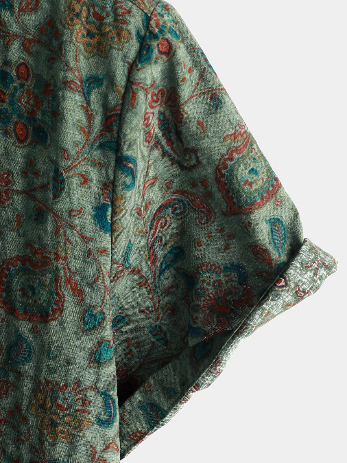 Short-Sleeve Vintage Button-Up Print Retro 70s Shirt