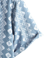 Retro Summer Cotton Shirt for Men, Short Sleeve, Striped