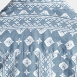 Vintage Summer Retro Blue Button-Up Short Sleeve Shirt