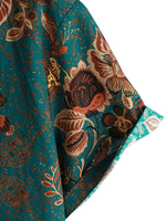 Men's Vintage Style Cotton Shirt for Vacation with Buttons and Short Sleeve