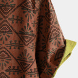 Bohemian Orange Tribal Geometric Print Short Sleeve Shirt