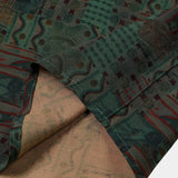 Green Geometric Abstract Vintage Short Sleeve Shirt
