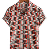 Cotton Summer Retro-Style Short Sleeve Shirt for Men