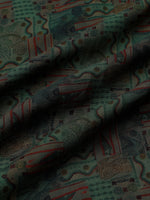 Green Geometric Abstract Vintage Short Sleeve Shirt