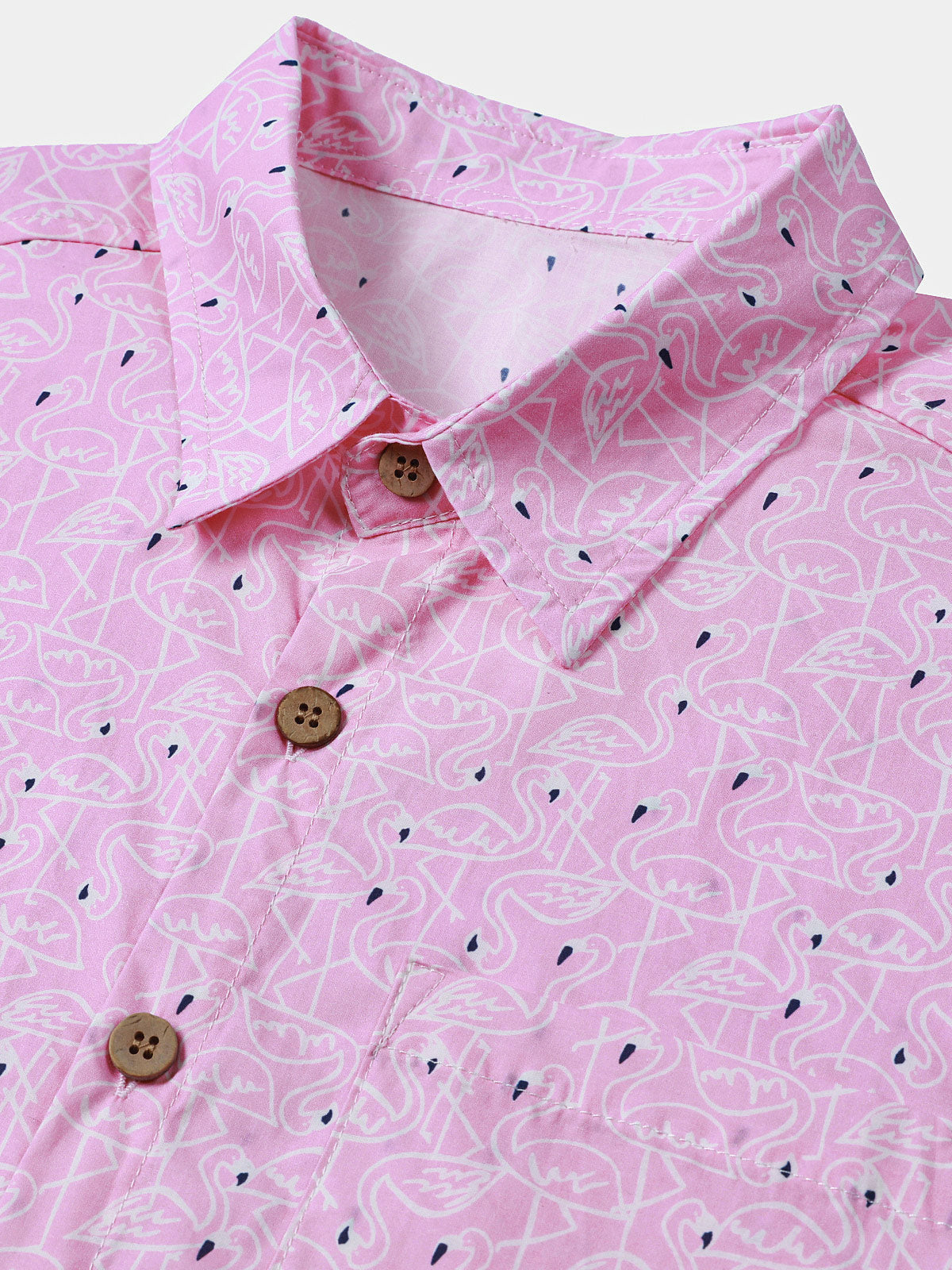 Pink Flamingo Beach Short-Sleeve Shirt
