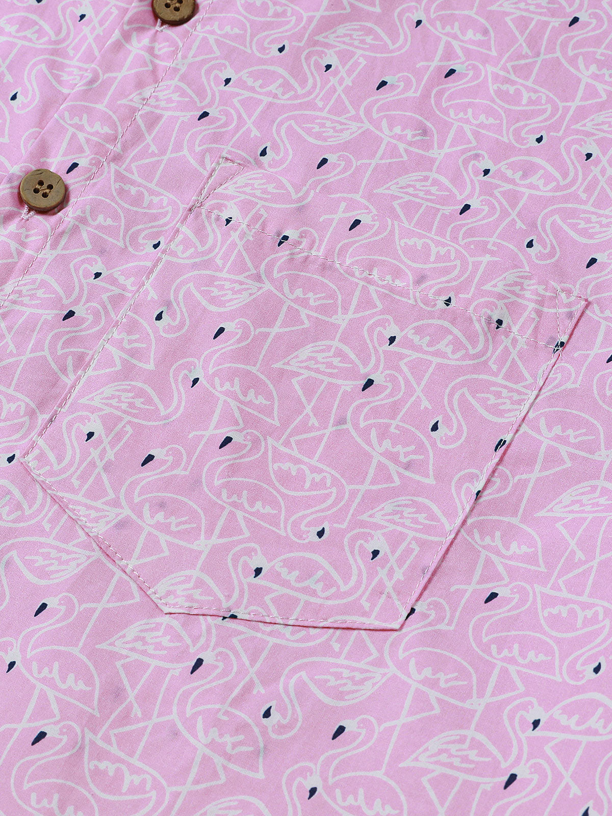 Pink Flamingo Beach Short-Sleeve Shirt