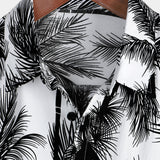 Button-Up Hawaiian Short Sleeve Shirt, Tropical Palm
