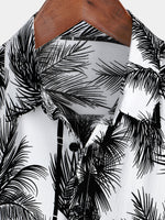 Button-Up Hawaiian Short Sleeve Shirt, Tropical Palm