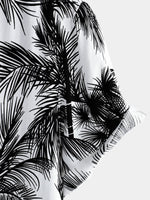 Button-Up Hawaiian Short Sleeve Shirt, Tropical Palm